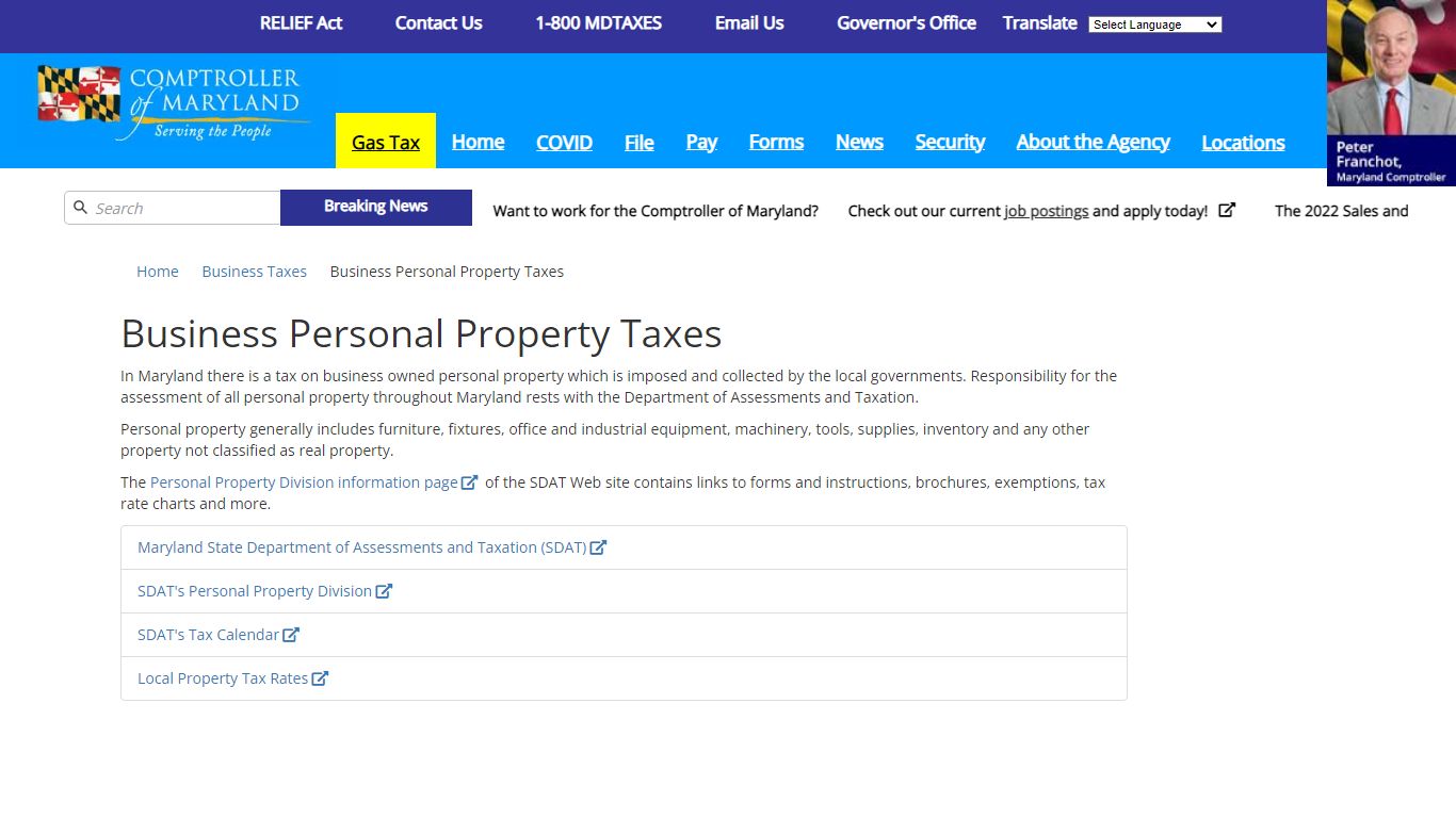 Business Personal Property Taxes - Marylandtaxes.gov