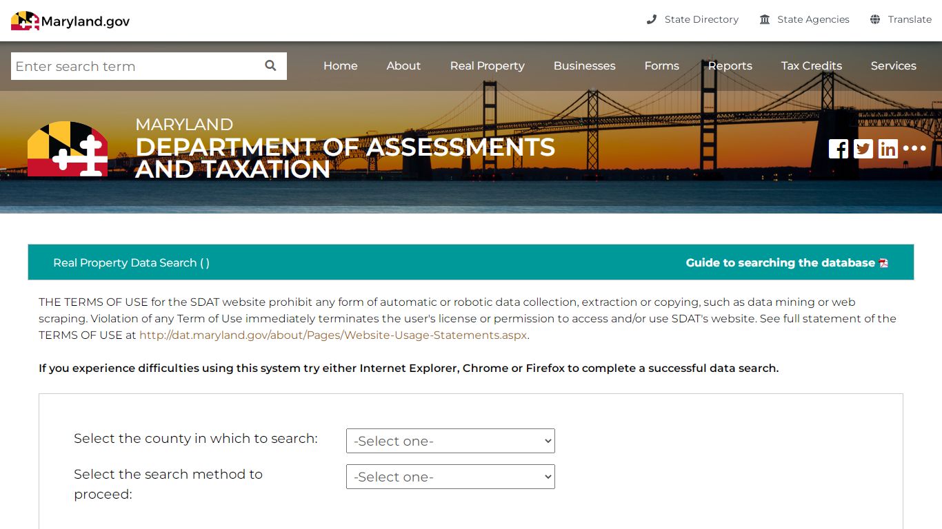 SDAT: Real Property Data Search< - Maryland Department of Assessments ...